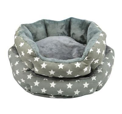 Hot Saling Environmental Canvas Removable Round Dog Bed for Pet