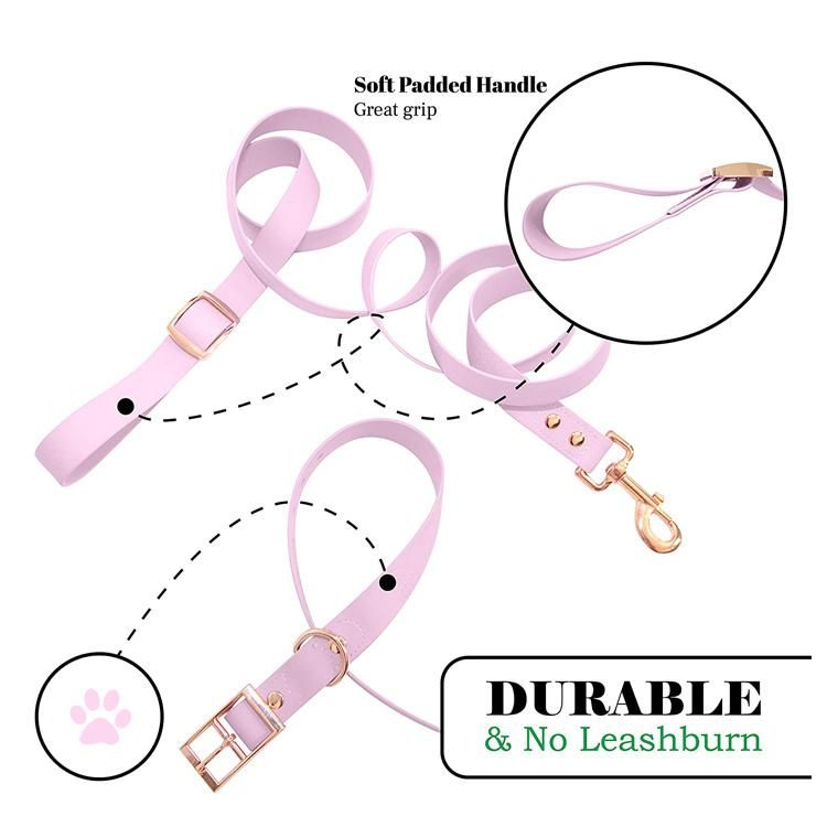 Soft PVC Coated Nylon Dog Collar Leash Set