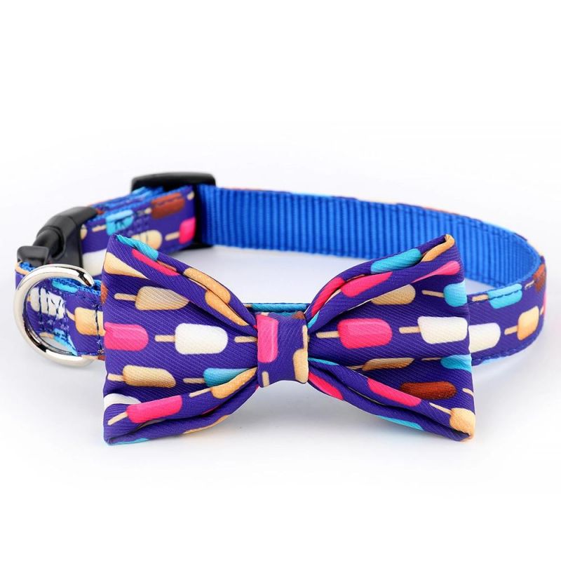 Fashion Popular Pet Collars Bowknot Pet Accessories Cloth Cat Dog Choker Nylon Leash