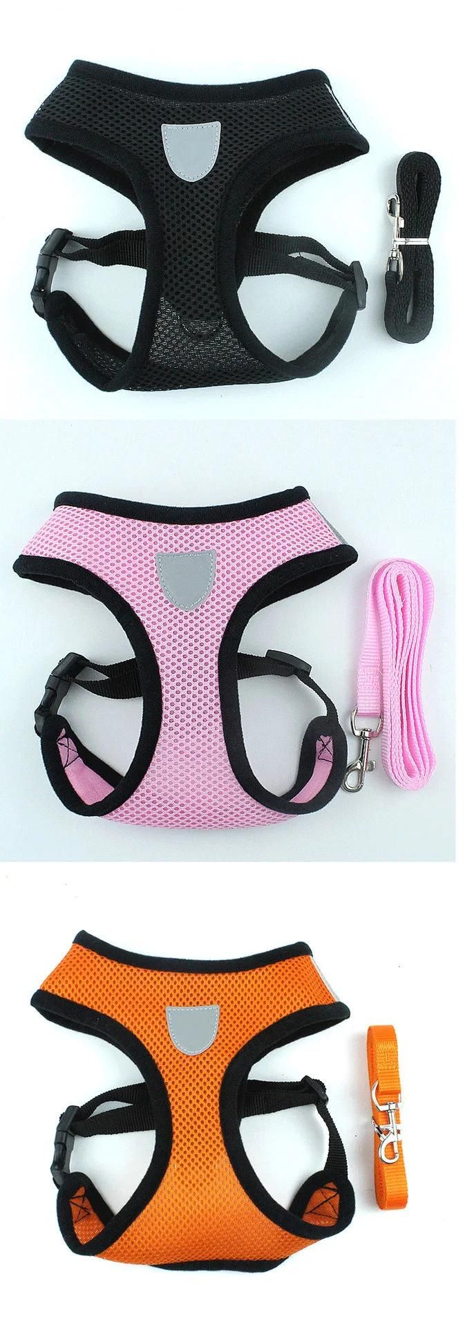 2021 OEM Dog Harnesses, Soft Mesh Neoprene Chest Strap Suit Harness with Leash Rope Set