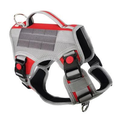 No-Pull Working Service Dog Vest Harness with Reflective Removable Hook and Loop Patches for Walking Training Hiking