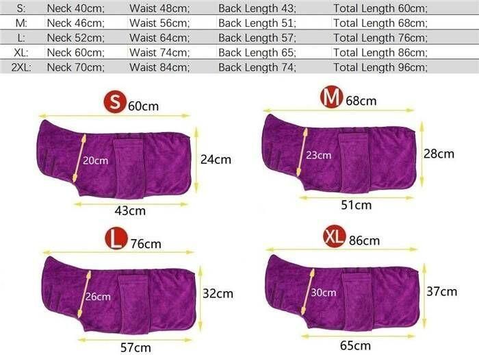 Pet Towel Microfibre Dog Bath Pocket Jacket Vest Design for Dogs