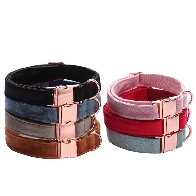 Velvet Suede Pet Collar Cotton Webbing Dog Collar