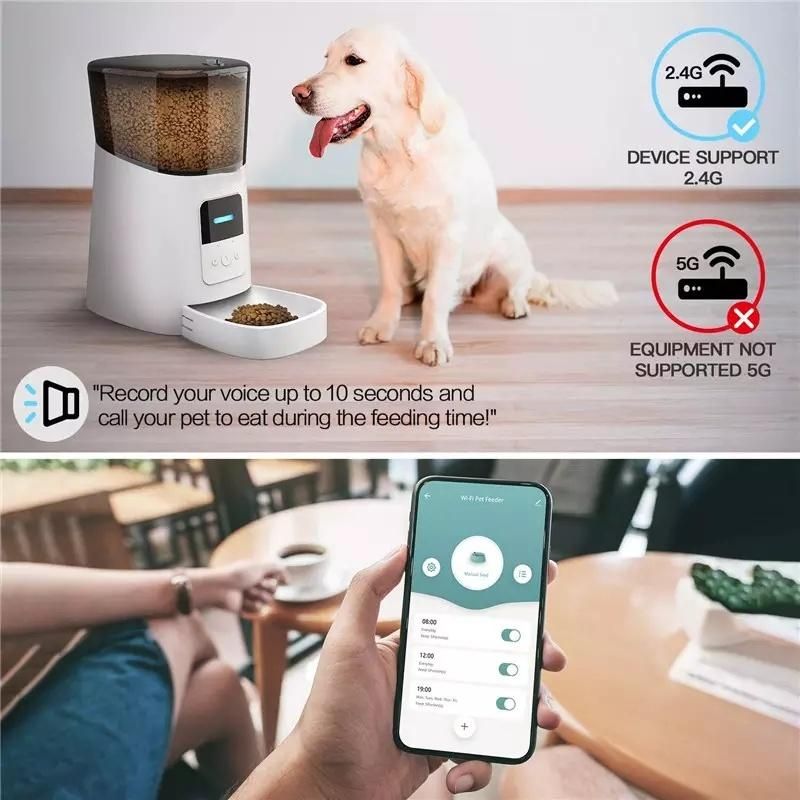 6L Dog Slow Feeder/Automatic Cat Feeder Support 2.4G Wi-Fi