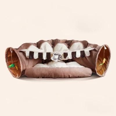 Cute Indoor Detachable Tent Shape Nylon Polyester Cat Tunnel Cave Bed
