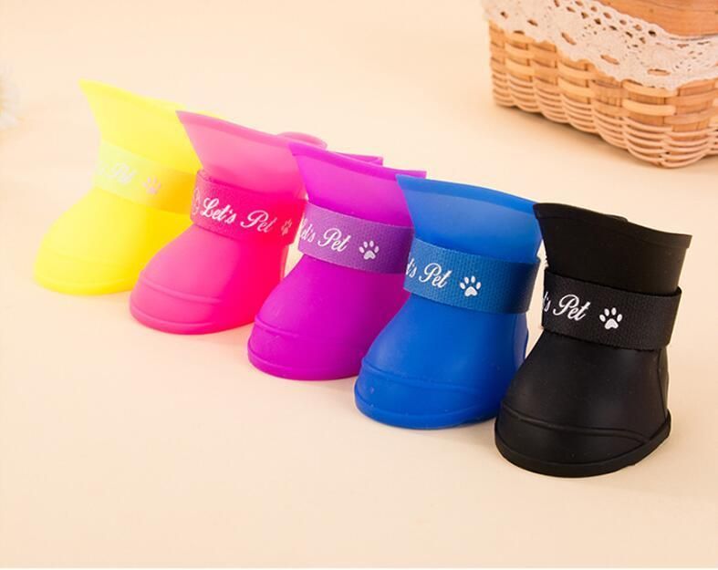 Wholesale Dog Shoes Candy Colors Dog Rain Boots Waterproof Dog Rain Shoes