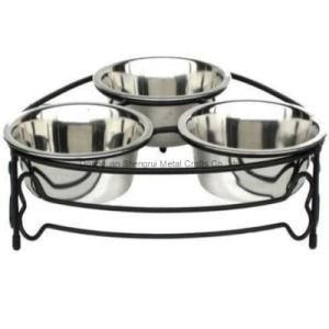 Premium Double Bowl Elevated Dog Cat Pet Feeder Raised Stand