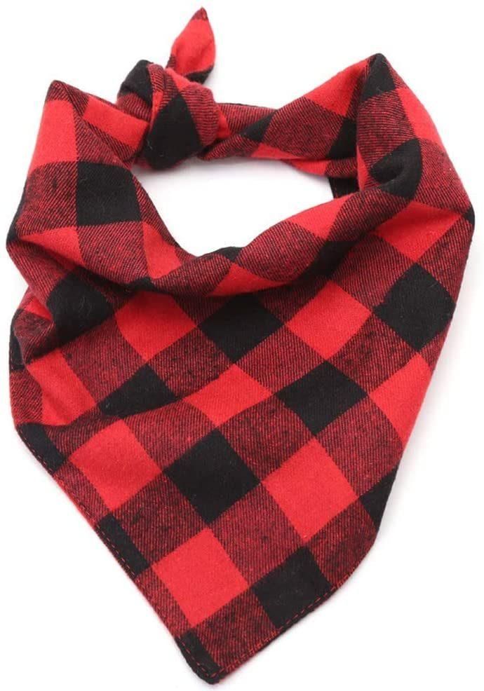 Plaid Pet Dog Bandanas Collar