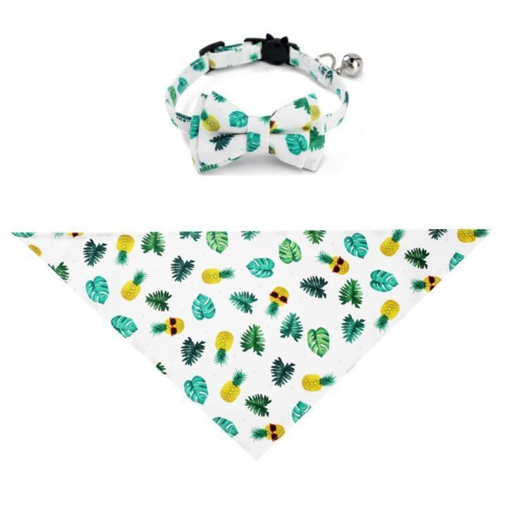 Adjustable Bowtie and Scarf Triangle Bibs Kerchief for Puppies