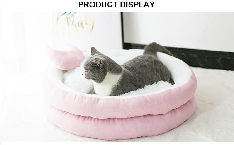 Wholesale High Quality House Modern Round Designer Soft Fluffy Plush Cheap Pet Supplies Dog and Cat Bed Nest