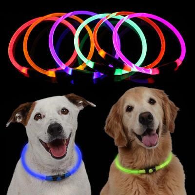 Best Selling PU Padded Flashlight Nylon Strip Pet Glow Battery or USB Rechargeable LED Dog Collar