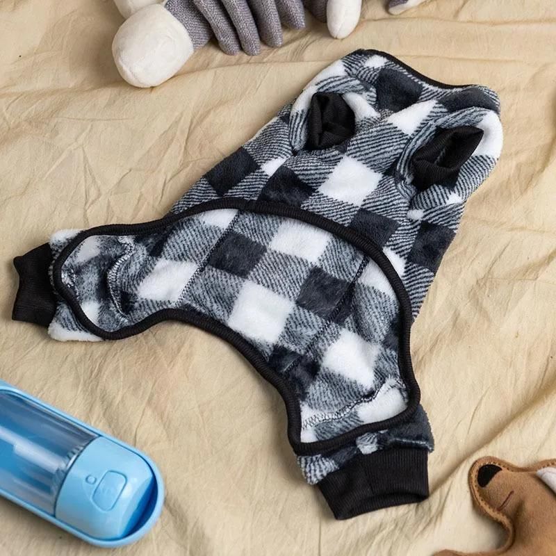 Fashion Checkerboard Fleece Warm Coat Dog Accessories Apparel Pet Clothes