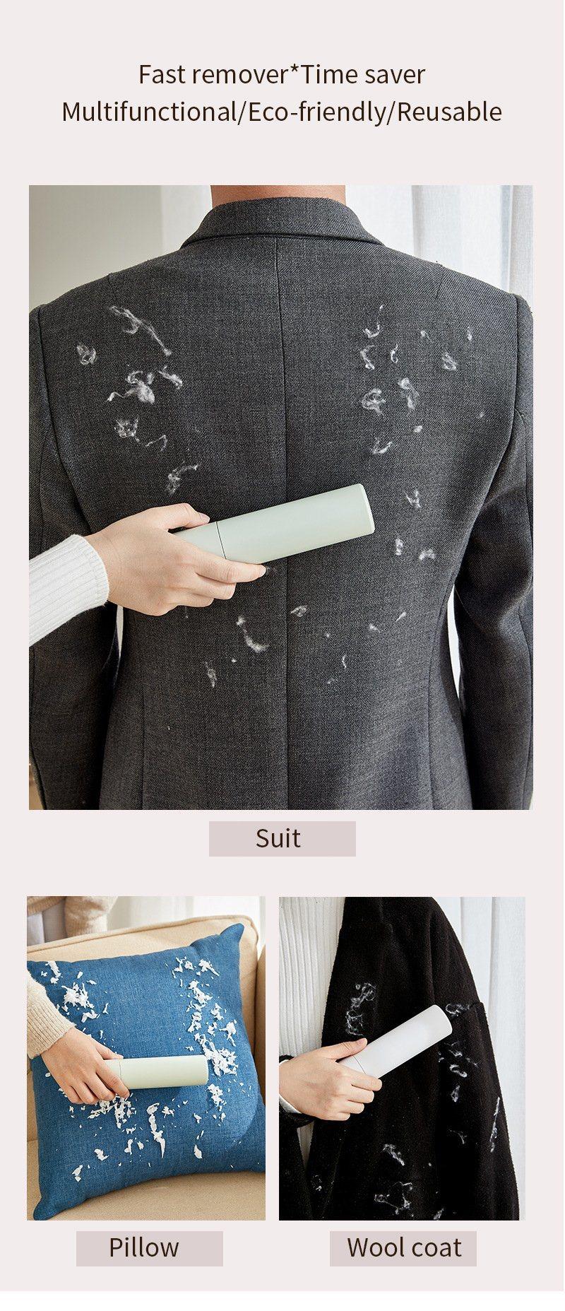 Regular Popular Effectively Remove Hair White Blue Pink Green Sofa Clothes Cleaning Lint Brush
