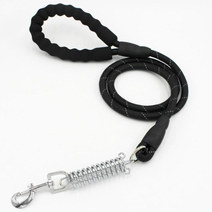 Reflective Spring Explosion-Proof Shock-Absorbing Nylon Pet Dog Leash