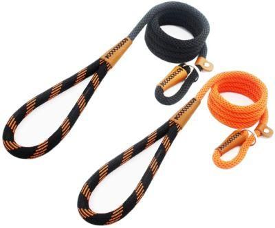 6FT Strong Snap Hook Slip Leashes Hand Made Leather Clips with Double Layer Braided Handle