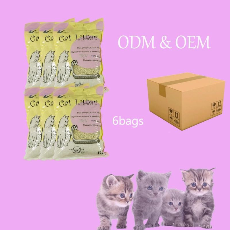 Hot Sell Tofu Cat Litter with Peach Scent, Fast Clump