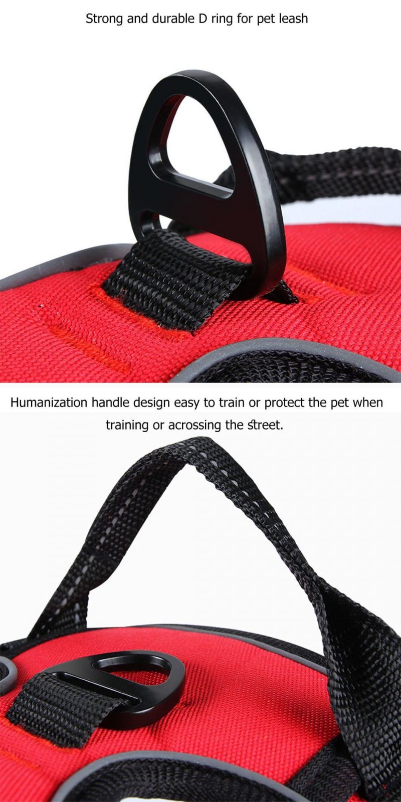 Reflective Pet Harness with Front & Back 2 Leash Hooks