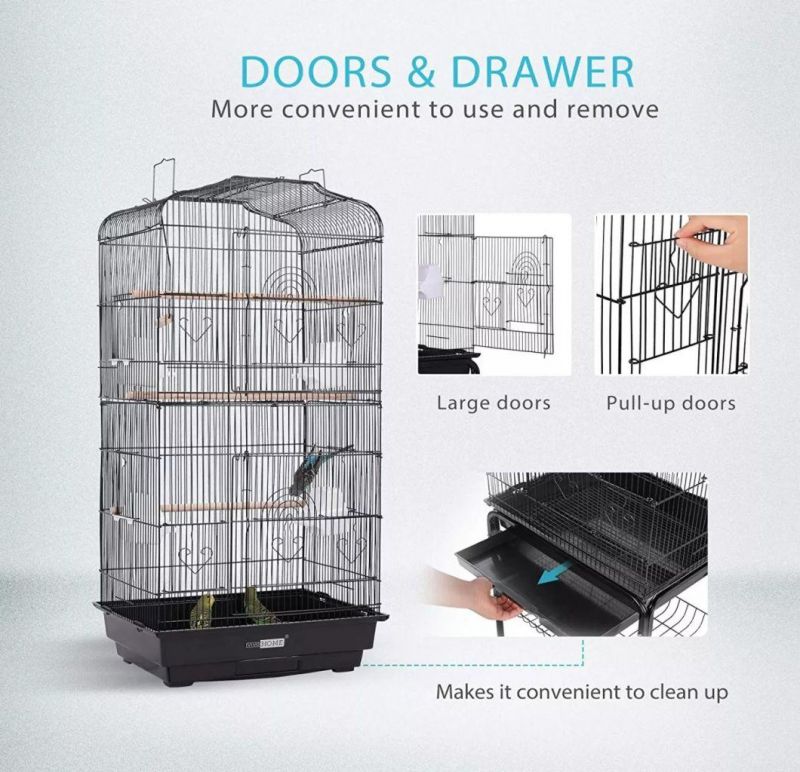 in Stock 41 Inch Height Interactive Wrought Iron Bird Cage
