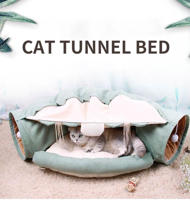New Design Tent Shape Foldable Multi-Color Modern Pet Tunnel Cat Bed