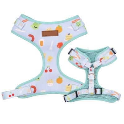 OEM Manufacturer Sublimation Personal Logo Customized Dog Harness Padded Luxury Neoprene Pet Supply Pet Accessories Dog Harness Set