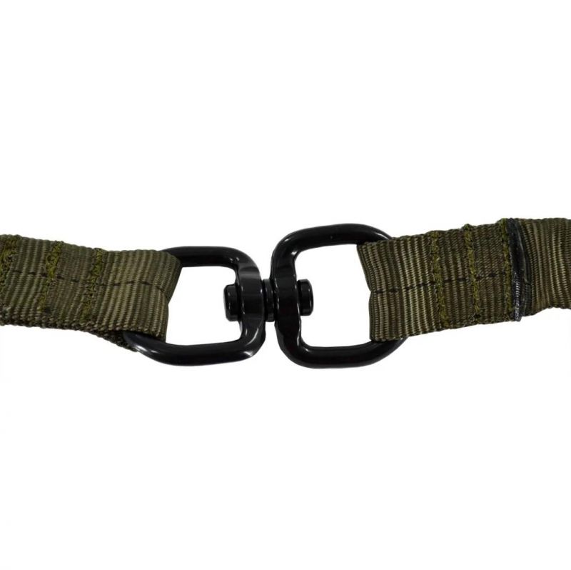 Training Military Tactical Nylon Bungee Dog Leash, with Durable Flog Clip Double Handles