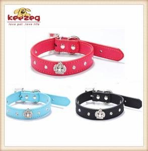 New Style Quality Pet Leather Collars with Crown for Dog or Cats (KC0122)