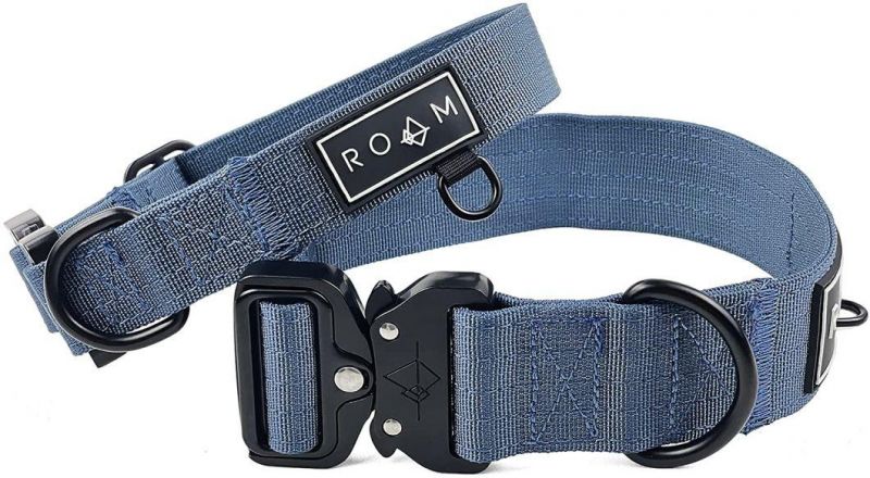 Heavy Duty Strong Nylon Adjustable Designer Tactical Training Wide Dog Collar with Metal Buckle