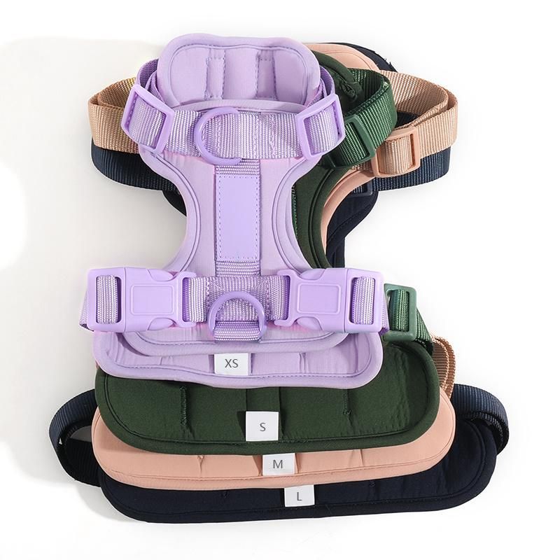 Customized Wholesale Popular Comfortable Breathable Soft Neoprene Dog Harness with PVC Collar and Lead