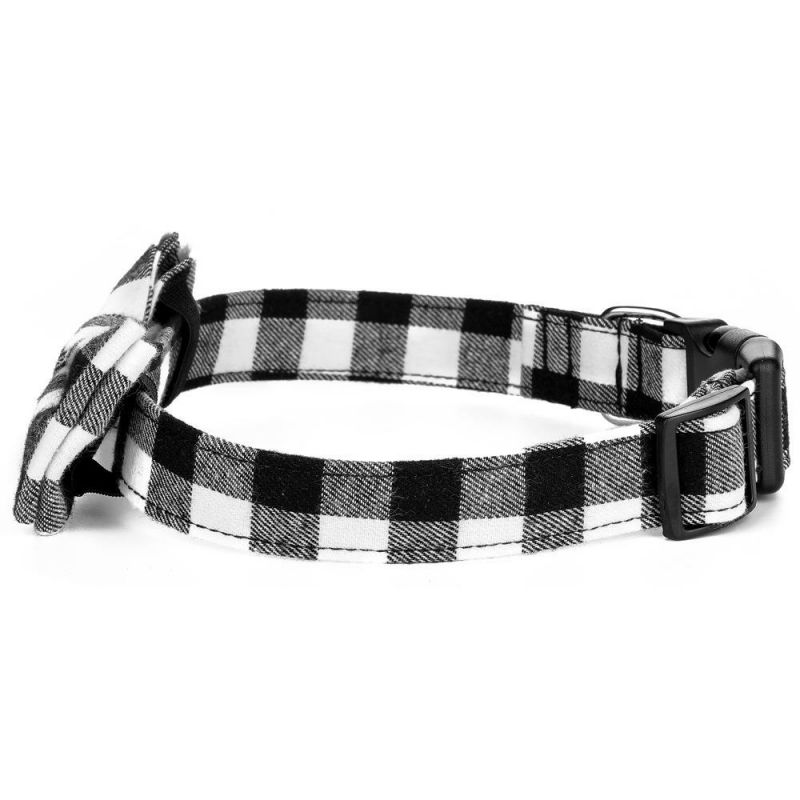 Bowknot Pet Dog Collar, Adjustable Buckle Kitty Necktie Light Dog Plaid Bow Tie Collar//