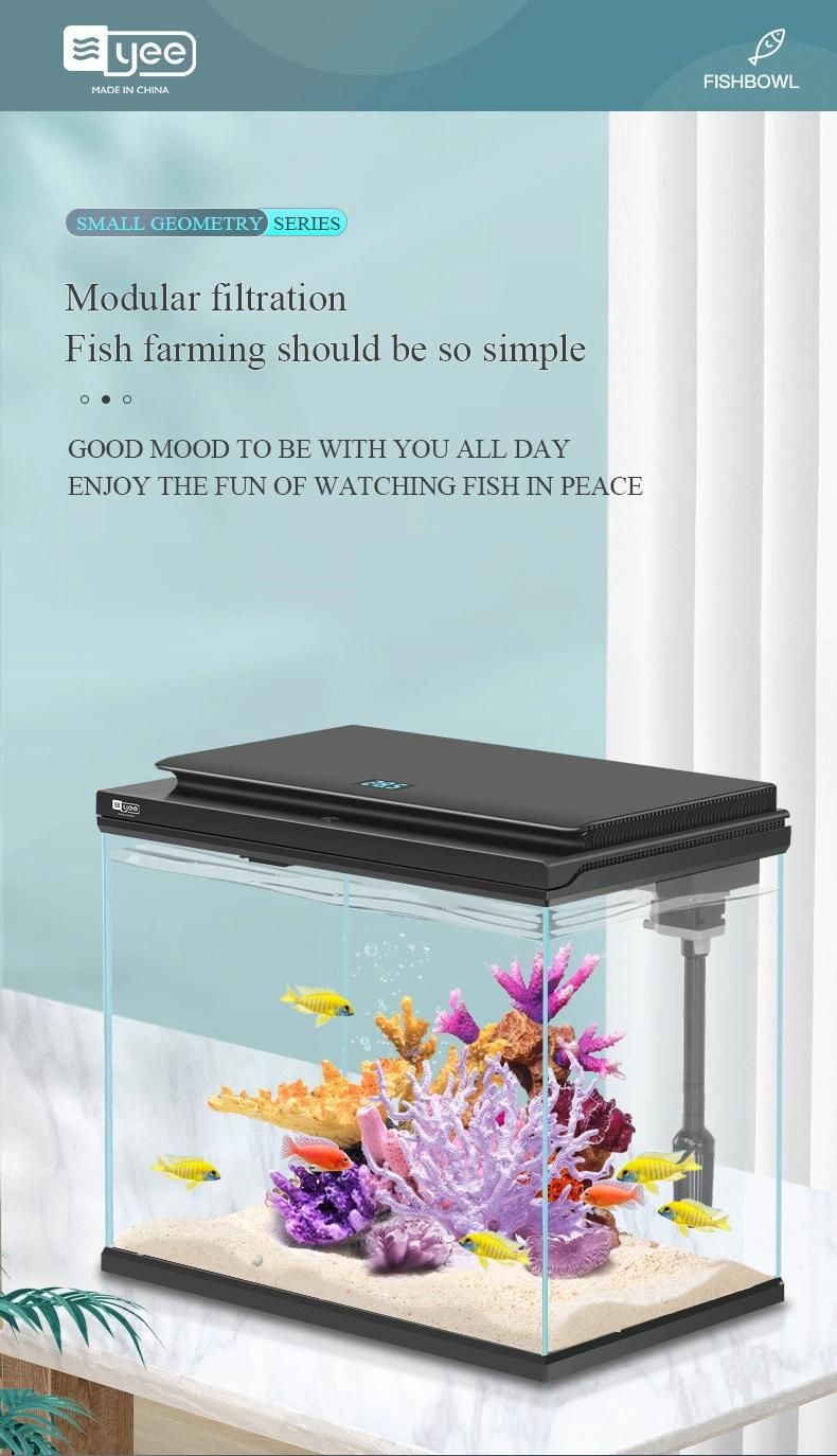Aquarium Notebook Desktop Fish Tank with LED Light