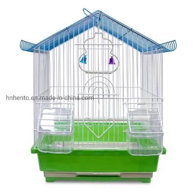 Wholesale Pet Bird Cage Aiyue Strong Folding Custom Small Iron Wire Parrot Breeding Cage Houses for Parrots and Birds Blue