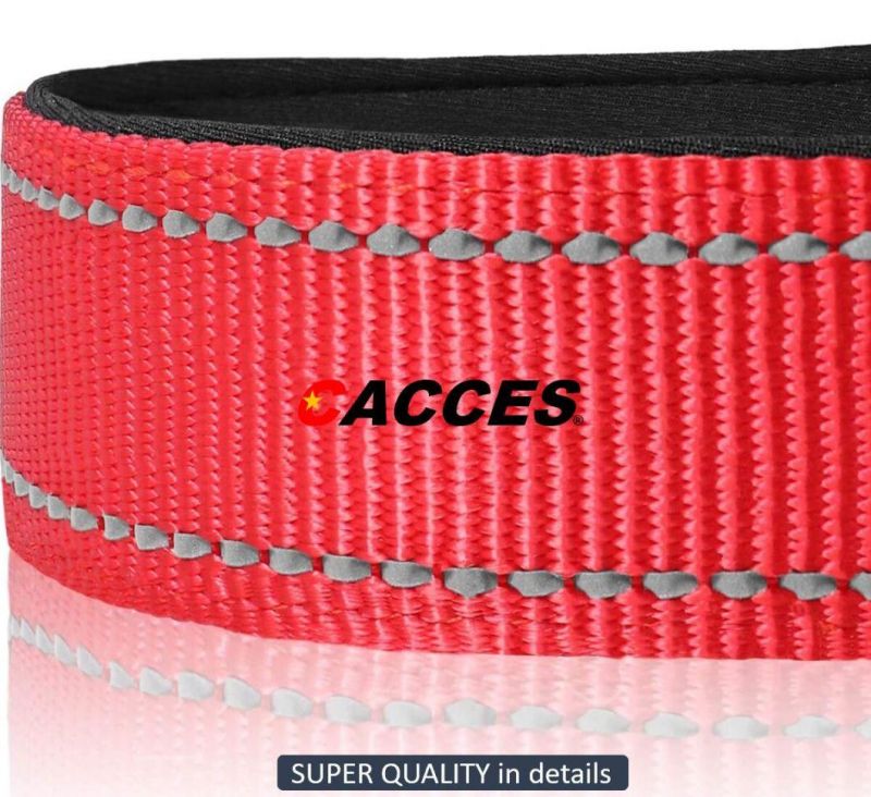 Padded Dog Collar W/ Reflective Stitching Adjustable Collars Soft Nylon Neoprene Super Light Breathable for Small Medium Large Dogs 12 Colors Best Seller 2022