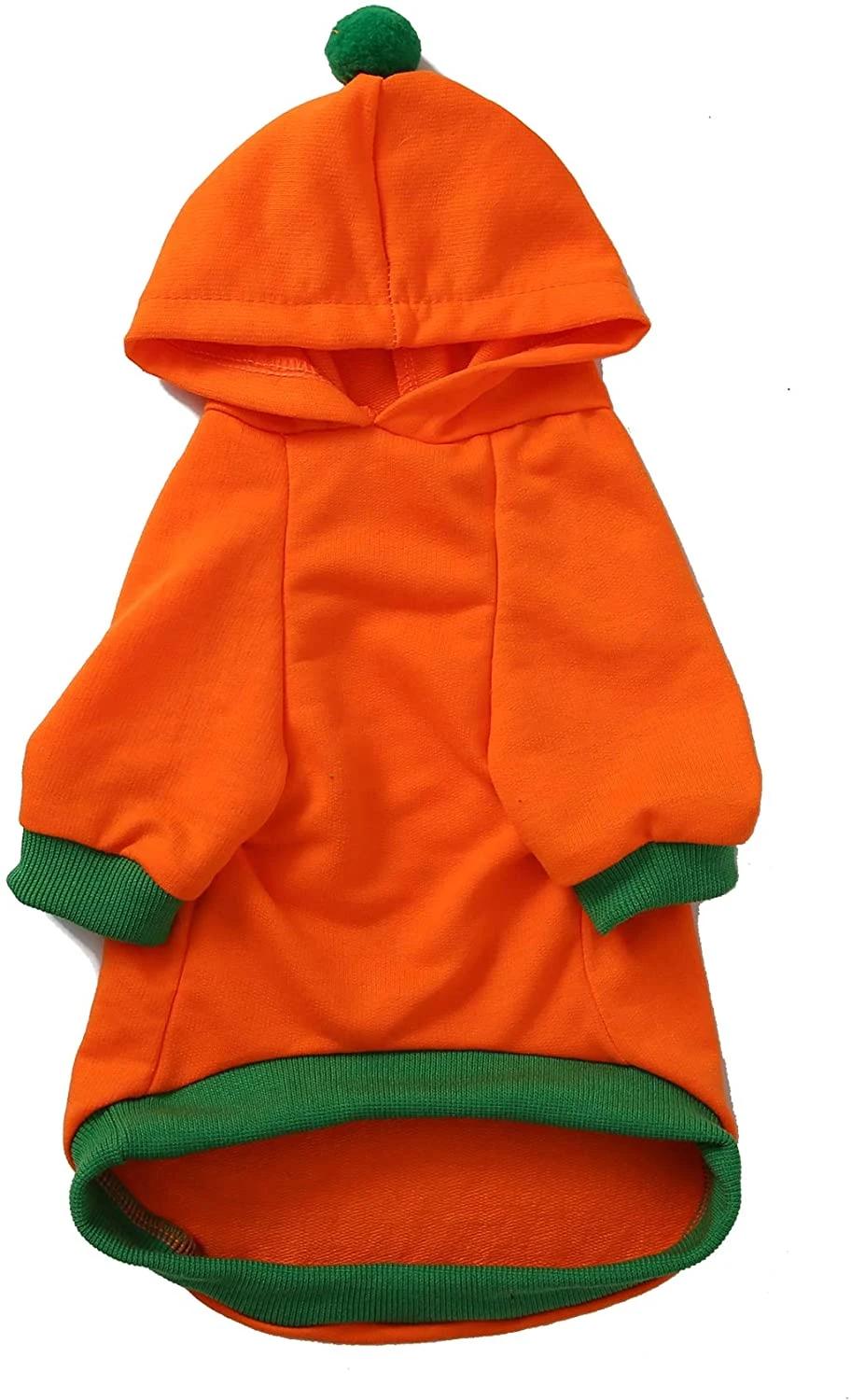 Pet Dog Cat Halloween Pumpkin Hoodies Funny Puppy Kitten Costume