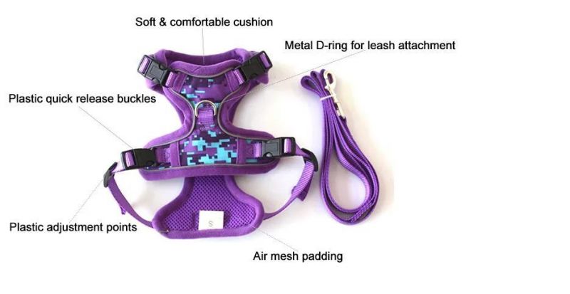 No Pull Adjustable Pet Harness Reflective K9 Working Training Easy Control Pet Vest