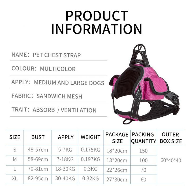 Amazon Hot Selling Multifunctional Waterproof Pet Dog Vest Style Harness Set with Treat Pack