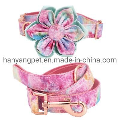 Custom Personalized Dog Collar with Flower Bowtie Pet Product