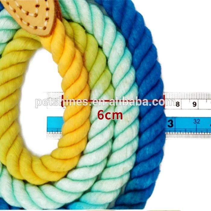 Wholesale Ombre Rope Cotton Leash Collar Set Gradient Rope Dog Leash Handmade Braided Rope Leashes 1.5m 4.9FT Good Quality Collar