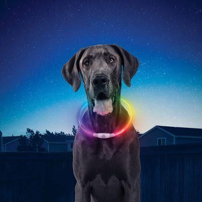 LED Dog Collar and Light up Dog Collar Waterproof USB Rechargeable Light up Collar for Large Dogs-Disco-O Select