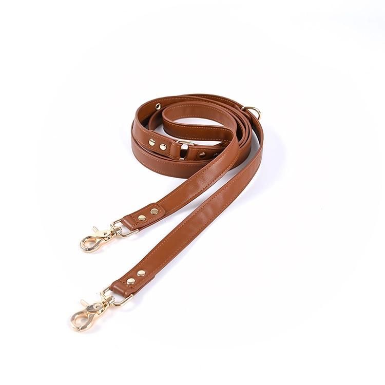Hands Free Multifunctional Vegan Leather Pet Leads Made Two Metal Hooks Double Side Handle Dog Leash