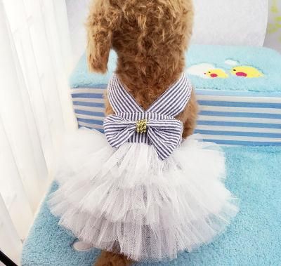 Dog Dress Stripe and Pure Colour Dress Pet Dress