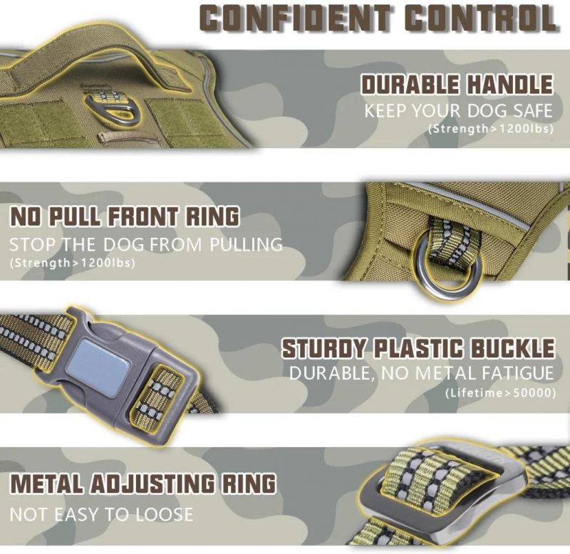 Tactical Dog Harness No Pulling Adjustable Pet Harness