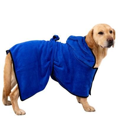 Dog Puppy Bath Robe Towel Microfibre Dog Bathrobe Drying
