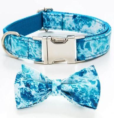 2022 New Released Luxury Dog Accessories Metal Hardwear Dog Collar with Removable Bowtie Set for Pet Dogs