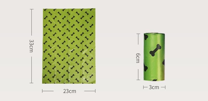 Pet Poop Bag Holder Garbage Biodegradable Bag Garbage Dispenser PE 15 Macrons Customized Unscented and Scented 20PCS a Roll Waste Bags