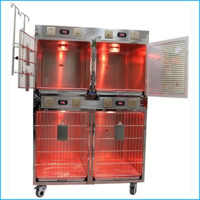 Hospital Medical Equipment ICU Unit Veterinary Stainless Steel Dog Kennel Pet Cage Therapy Warm Oxygen Cage for Pet Cat
