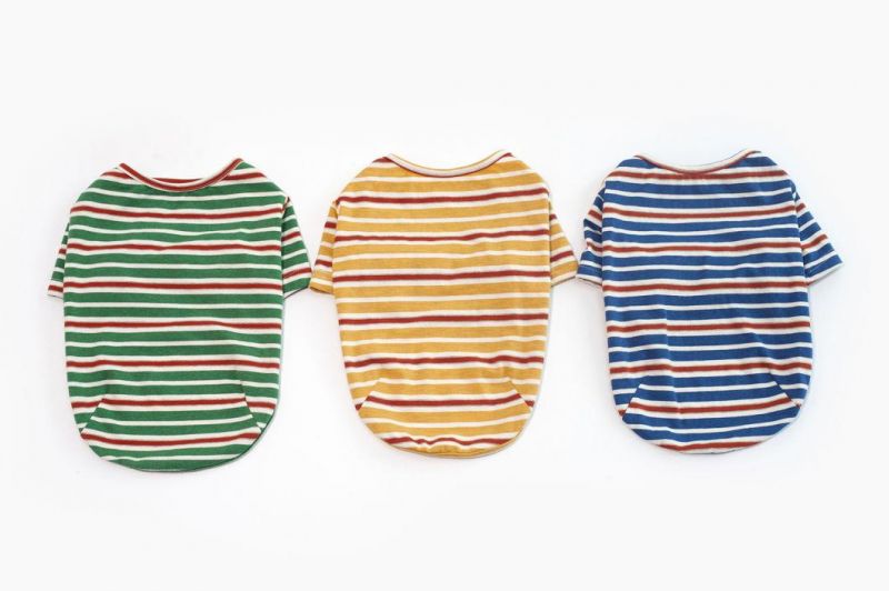 Factory Manufacturer Wholesale Cotton Striped Pet Outerwears Dog Clothes T-Shirt