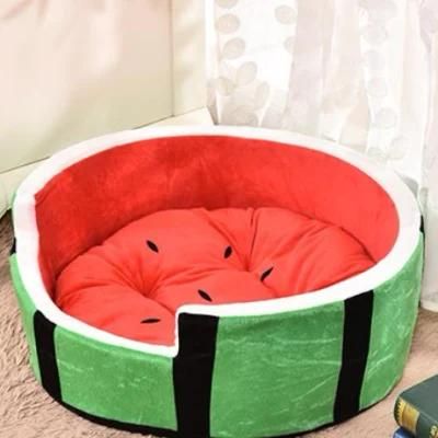 Casa De Gat Wholesale Amazon Popular Top Quality Creative Design Cute Fruit Watermelon Shape Luxury Cat Nest Pet Dog Bed