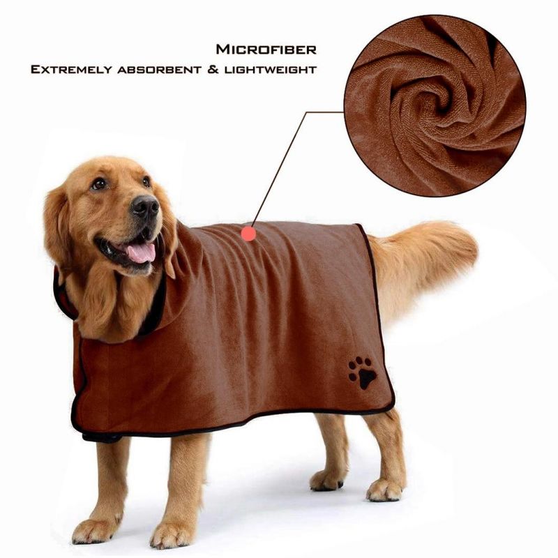 Mircofiber Absorbent Warm Grooming Quick-Dry Dog Cat Towel Bathrobe Wholesale Pet Accessories