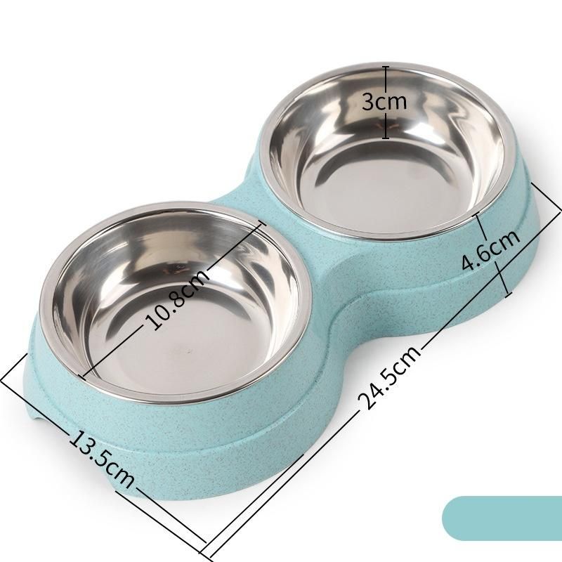 Double Pet Bowls Water Feeder Stainless Steel Pet Drinking Dish Feeder Dog Prdouct Pet Supplies