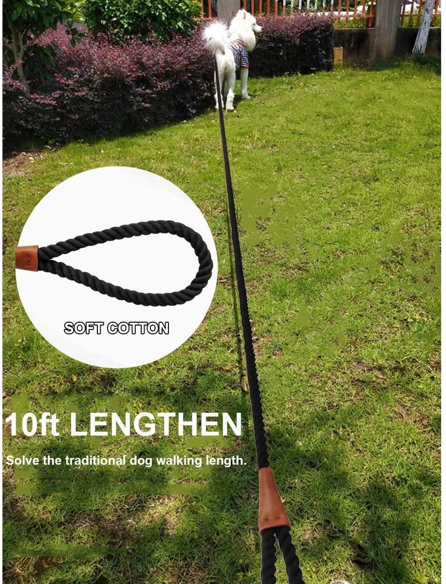 Cotton Rope Dog Leash 10 FT Strong Standard Dog Leash